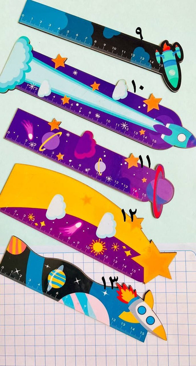 خطکش چوبی رنگی