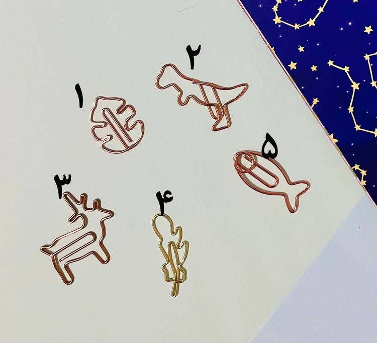 گیره فلزی کاغذ رنگی