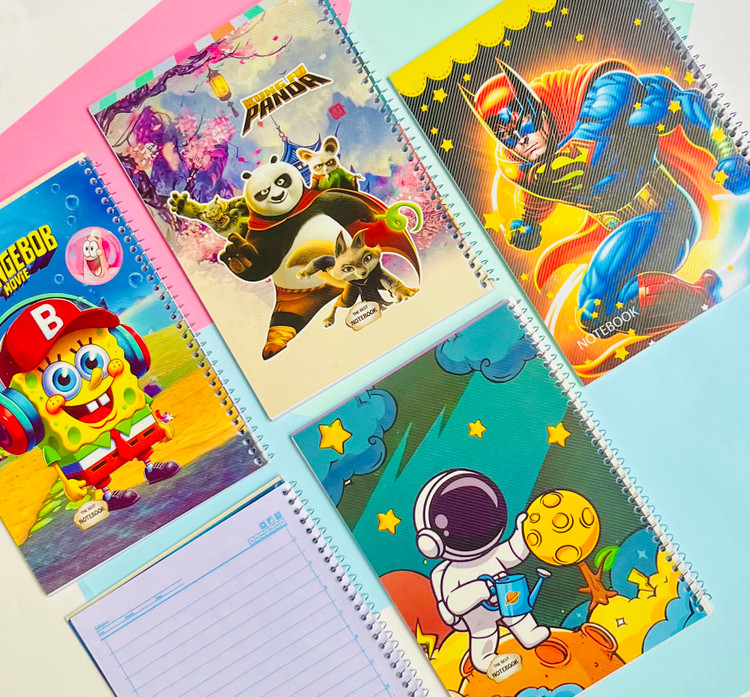 دفتر ۵۰ برگ جلد طلقی طرحدار